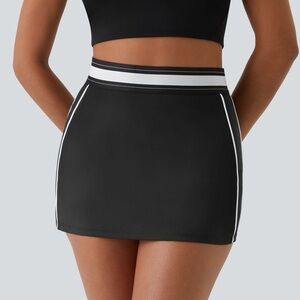 HALARA SoftlyZero Airy High Waisted Color Block Micro Mini Skort EUC